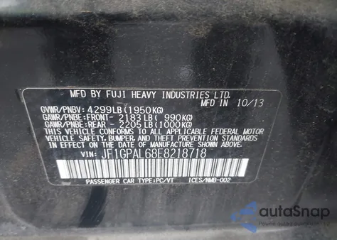 2014 Subaru Impreza 2.0I Sport Premium из США, поврежденный, VIN JF1GPAL68E8218718